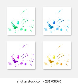 Watercolor splashes on the white