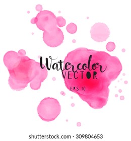 Watercolor splashes on the white. Watercolor vector background.