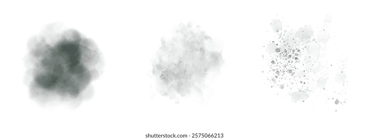 Watercolor splashes. Rich black green watercolor brush. Watercolor texture