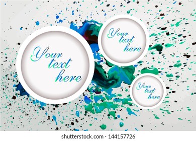watercolor splashes. round frame