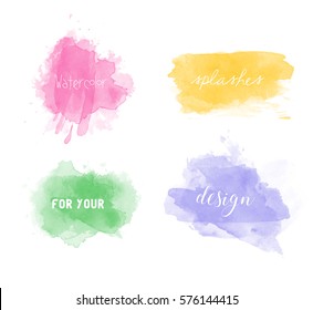 Watercolor splashes set 