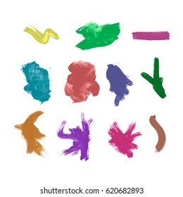 Watercolor splashes. Set of watercolor stains. Paint spots. The black. Vector illustration