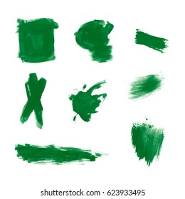 Watercolor splashes. Set of watercolor stains. Paint spots. Vector illustration