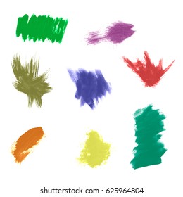 Watercolor splashes. Set of watercolor stains. Paint spots. Vector illustration