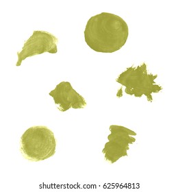 Watercolor splashes. Set of watercolor stains. Paint spots. Vector illustration