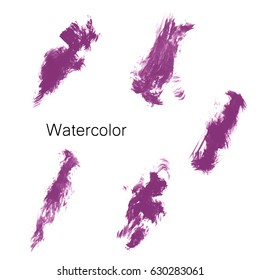 Watercolor splashes. Set of watercolor stains. Paint spots. The black. Vector illustration