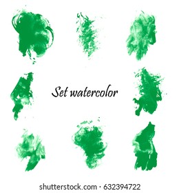 Watercolor splashes. Set of watercolor stains. Paint spots. Vector illustration