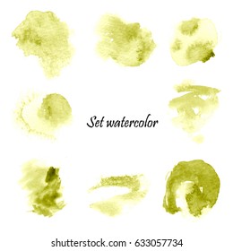 Watercolor splashes. Set of watercolor stains. Paint spots. Vector illustration