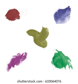 Watercolor splashes. Set of watercolor stains. Paint spots. Vector illustration