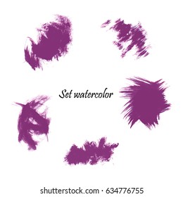 Watercolor splashes. Set of watercolor stains. Paint spots. Vector illustration