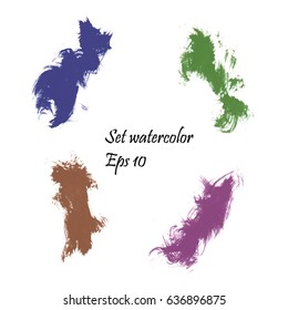 Watercolor splashes. Set of watercolor stains. Paint spots. Vector illustration
