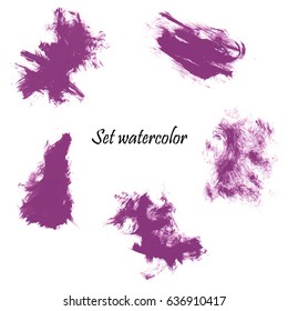 Watercolor splashes. Set of watercolor stains. Paint spots. Vector illustration