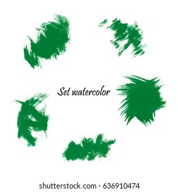 Watercolor splashes. Set of watercolor stains. Paint spots. Vector illustration