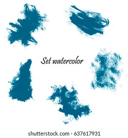 Watercolor splashes. Set of watercolor stains. Paint spots. Vector illustration