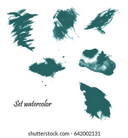 Watercolor splashes. Set of watercolor stains. Paint spots. Vector illustration