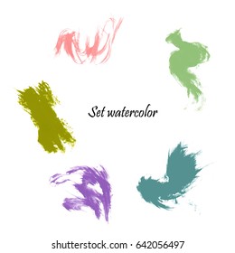 Watercolor splashes. Set of watercolor stains. Paint spots. Vector illustration
