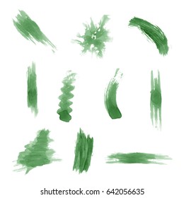 Watercolor splashes. Set of watercolor stains. Paint spots. Vector illustration