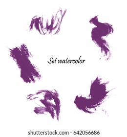Watercolor splashes. Set of watercolor stains. Paint spots. Vector illustration
