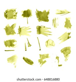 Watercolor splashes. Set of watercolor stains. Paint spots. The black. Illlustration