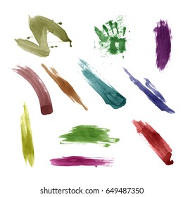 Watercolor splashes. Set of watercolor stains. Paint spots. The black. Vector illustration