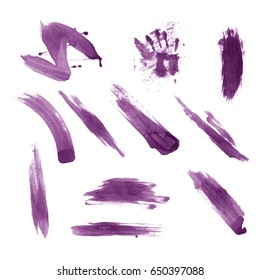 Watercolor splashes. Set of watercolor stains. Paint spots. Vector illustration