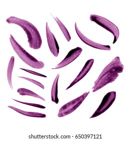 Watercolor splashes. Set of watercolor stains. Paint spots. Vector illustration