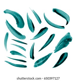 Watercolor splashes. Set of watercolor stains. Paint spots. Vector illustration