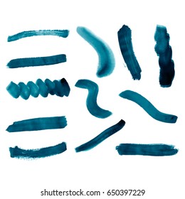 Watercolor splashes. Set of watercolor stains. Paint spots. Vector illustration