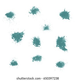 Watercolor splashes. Set of watercolor stains. Paint spots. Vector illustration
