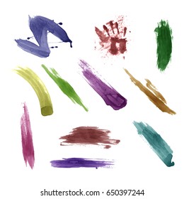 Watercolor splashes. Set of watercolor stains. Paint spots. Vector illustration