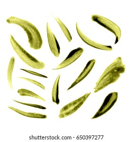 Watercolor splashes. Set of watercolor stains. Paint spots. Vector illustration