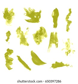 Watercolor splashes. Set of watercolor stains. Paint spots. Vector illustration