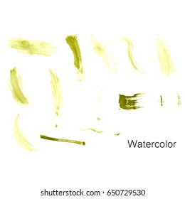 Watercolor splashes. Set of watercolor stains. Paint spots. Vector illustration