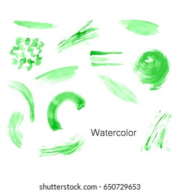 Watercolor splashes. Set of watercolor stains. Paint spots. Vector illustration