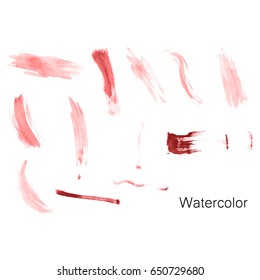 Watercolor splashes. Set of watercolor stains. Paint spots. Vector illustration