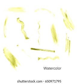 Watercolor splashes. Set of watercolor stains. Paint spots. The black. Vector illustration