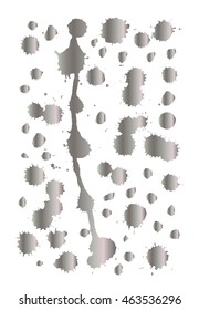 Watercolor splashes and stain texture. Vector silver illustration