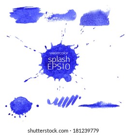 Watercolor splatters. Vector illustration.