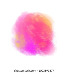 Watercolor spot. Colored aquarelle blotch on isolated background. Backdrop for design. Greeting card. Art creation. Doodle for inscriptions Watercolour splotch. Bright blur stain. Abstract background