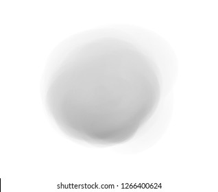 Watercolor spot on white. Digital aquarelle blotch on isolated background. Light blur stain. Hand drawn backdrop for design and work. Black and white illustration
