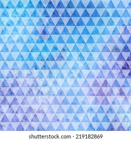 Watercolor spot with triangles, abstract vector background
