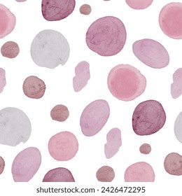 Watercolor spots, brush strokes. A pattern of multicolored paint spots. Background for textiles and gift wrapping.