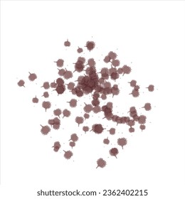 Manchas acuarelas con gradientes de pinturas básicas que se mezclan entre sí aisladas sobre un fondo blanco para extraer lecciones y presentación y envasado de pinturas
