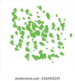 Aquarellfarben-Flecken mit Farbverläufen von Grundfarben, die sich miteinander vermischen, einzeln auf weißem Hintergrund zum Zeichnen von Unterrichtsstunden sowie zur Präsentation und Verpackung von Farben
