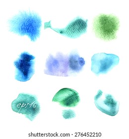 Watercolor spots, isolated on a white background.