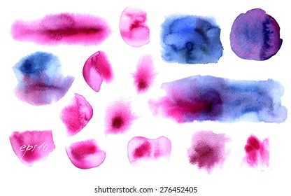 Watercolor spots, isolated on a white background.