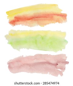 Watercolor spots, isolated on a white background.  Vector illustration 