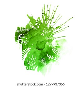 Watercolor spring background. Vector illustration
