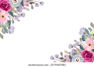 Watercolor spring flower for wedding, birthday, card, background, invitation, wallpaper, sticker, decoration etc.