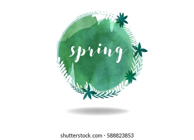 watercolor spring frame